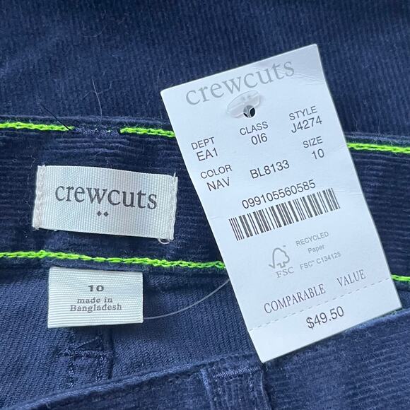 NEW Crewcuts 5 Pocket Navy Blue Corduroy Pants Adjustable Waist Boy's 10 - Picture 3 of 7